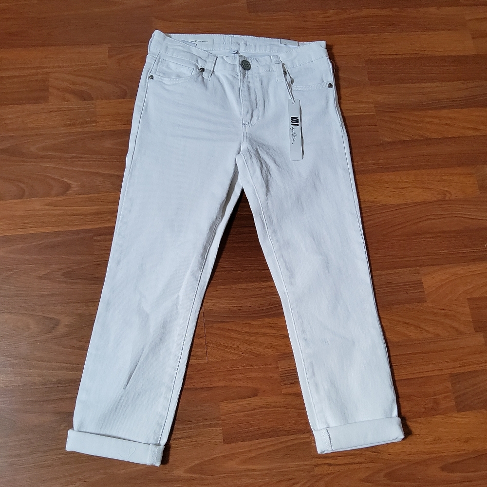 New Kut From the Kloth Bardot Skinny Boyfriend Jeans Size 0 White